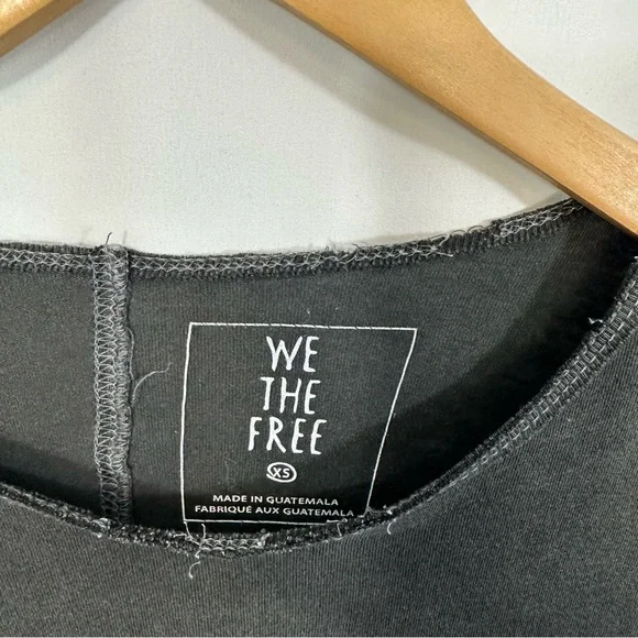 Free People Long Sleeve Cotton Relaxed Fit Top in Washed Black - Picture 9 of 11